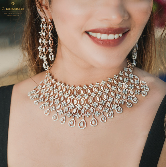 Best Diamond Jewellers in Hughes Road Mumbai Wedding Diamond Necklace